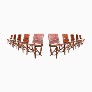 Pine Dining Chairs, France, 1960s, Set of 10-TRW-1738122