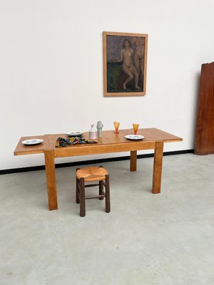 Pine Dining Table from Maison Regain, 1970s-LCU-2024741