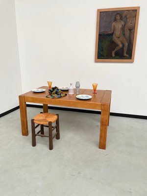 Pine Dining Table from Maison Regain, 1970s-LCU-2024741