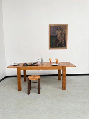 Pine Dining Table from Maison Regain, 1970s-LCU-2024741