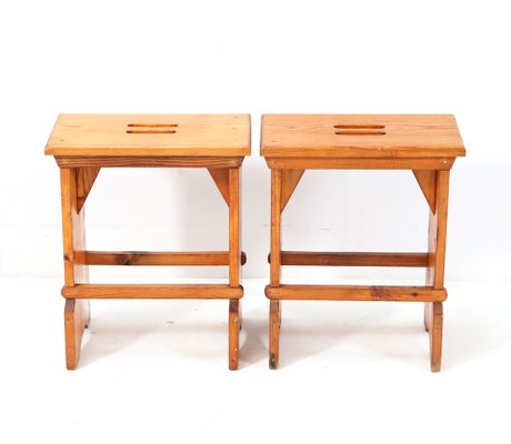 Pine Monastery Stools, 1960s, Set of 2-MY-1444854