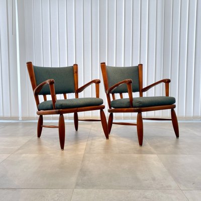 Pine Säter Armchairs by Gunnar Göperts, Sweden, 1940s, Set of 2-LIV-1794784