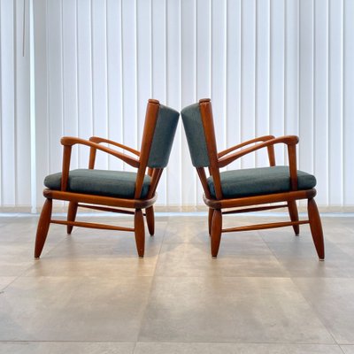 Pine Säter Armchairs by Gunnar Göperts, Sweden, 1940s, Set of 2-LIV-1794784