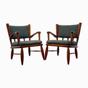 Pine Säter Armchairs by Gunnar Göperts, Sweden, 1940s, Set of 2-LIV-1794784