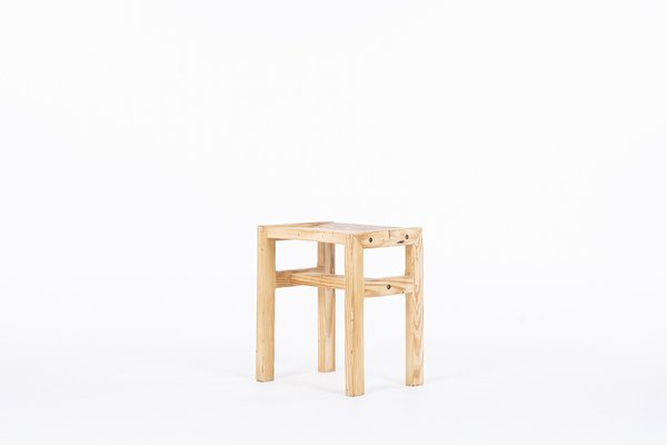 Pine Stool attributed to André Sornay, 1960-US-1398222