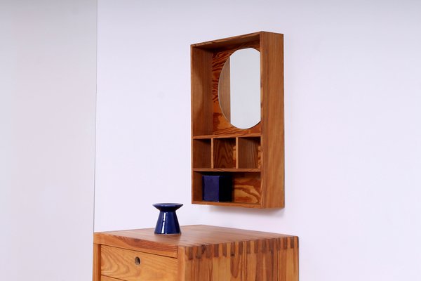 Pine Vanity Mirror Wall Console by Ate Van Apeldoorn for Houtwerk Hattem, 1960s-XT-1357494