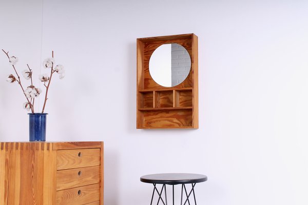 Pine Vanity Mirror Wall Console by Ate Van Apeldoorn for Houtwerk Hattem, 1960s-XT-1357494