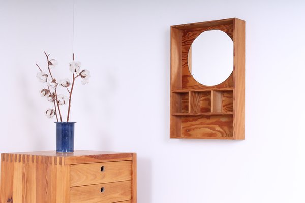 Pine Vanity Mirror Wall Console by Ate Van Apeldoorn for Houtwerk Hattem, 1960s-XT-1357494