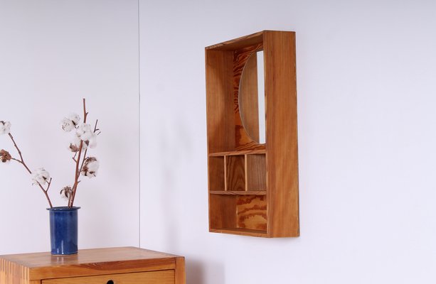 Pine Vanity Mirror Wall Console by Ate Van Apeldoorn for Houtwerk Hattem, 1960s-XT-1357494