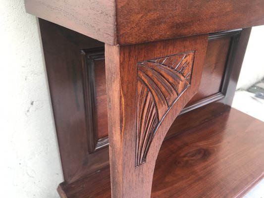 Pine & Walnut Console Table, 1940s-WQQ-1148366