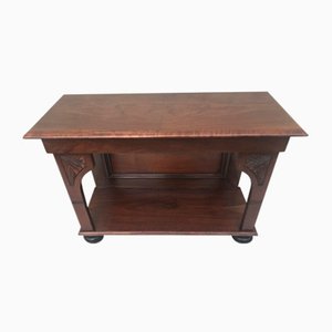 Pine & Walnut Console Table, 1940s-WQQ-1148366