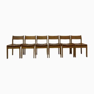 Pine Wood Dining Chairs, 1970s, Set of 6-BGP-1325282