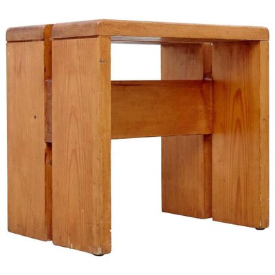 Pine Wood Stool by Charlotte Perriand for Les Arcs-WM-1287976