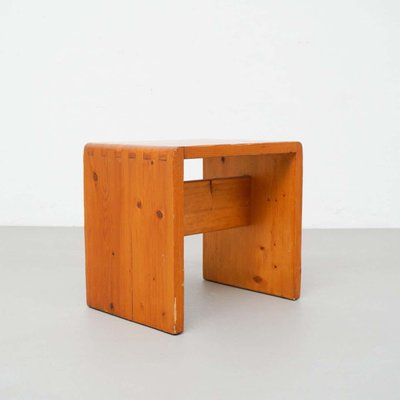 Pine Wood Stool by Charlotte Perriand for Les Arcs-WM-1364216