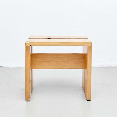 Pine Wood Stool by Charlotte Perriand for Les Arcs-WM-1319209