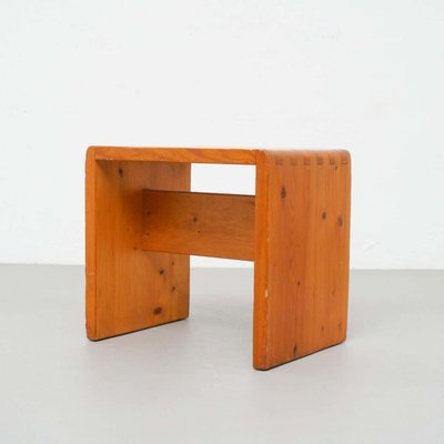 Pine Wood Stool by Charlotte Perriand for Les Arcs-WM-1364216