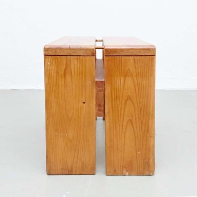 Pine Wood Stool by Charlotte Perriand for Les Arcs-WM-1287976