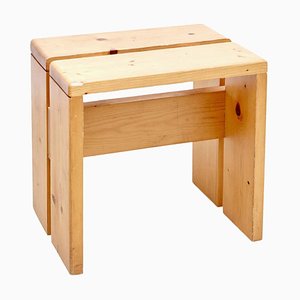 Pine Wood Stool by Charlotte Perriand for Les Arcs-WM-1319209