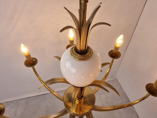 Pineapple Chandelier in Brass and Chrome, 1970s-IRH-1329681