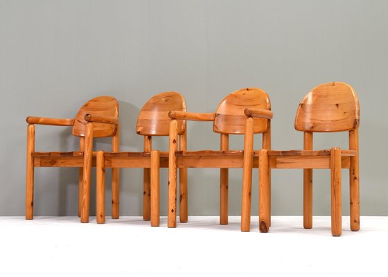 Pinewood Dining Chairs by Rainer Daumiller for Hirtshals, Denmark, 1970s, Set of 4-TE-1342476