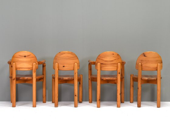 Pinewood Dining Chairs by Rainer Daumiller for Hirtshals, Denmark, 1970s, Set of 4-TE-1342476