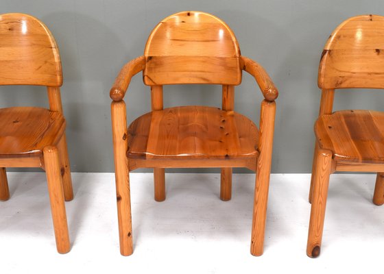 Pinewood Dining Chairs by Rainer Daumiller for Hirtshals, Denmark, 1970s, Set of 4-TE-1342476