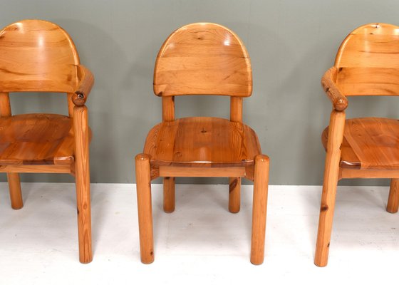 Pinewood Dining Chairs by Rainer Daumiller for Hirtshals, Denmark, 1970s, Set of 4-TE-1342476