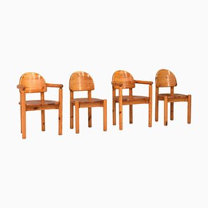 Pinewood Dining Chairs by Rainer Daumiller for Hirtshals, Denmark, 1970s, Set of 4-TE-1342476