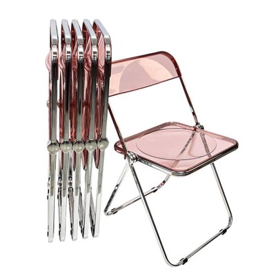 Pink Acrylic Glass Folding Chair by Giancarlo Piretti for Anonima Castelli, 1970s-JDR-1125401