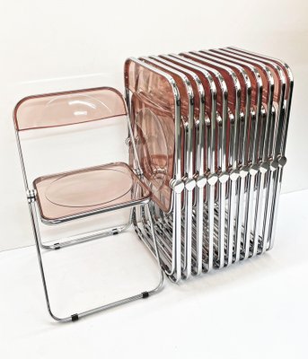 Pink Acrylic Glass Folding Chair by Giancarlo Piretti for Anonima Castelli, 1970s-JDR-1125401