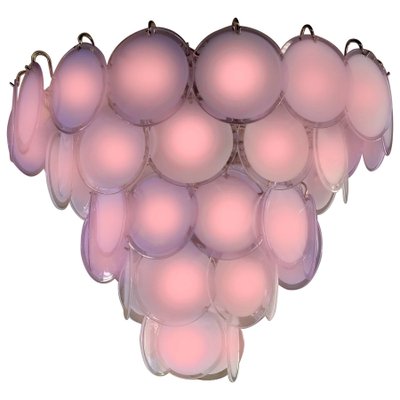 Pink Amethyst Murano Disc Chandelier, 1970s-MBH-1031909