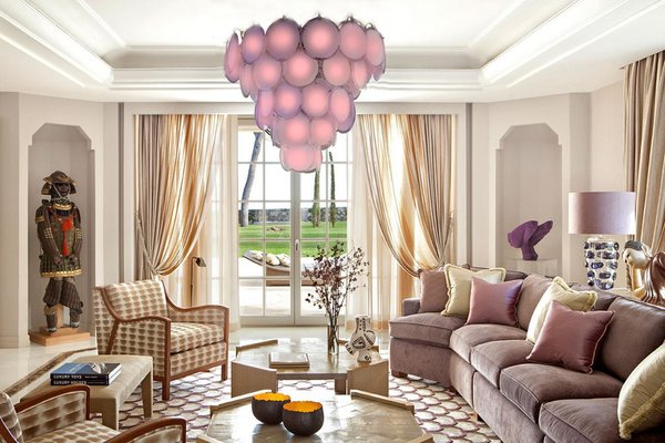 Pink Amethyst Murano Disc Chandelier, 1970s-MBH-1031909