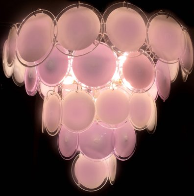 Pink Amethyst Murano Disc Chandelier, 1970s-MBH-1031909