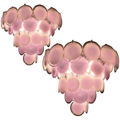 Pink Amethyst Murano Disc Chandelier, 1970s-MBH-1031909