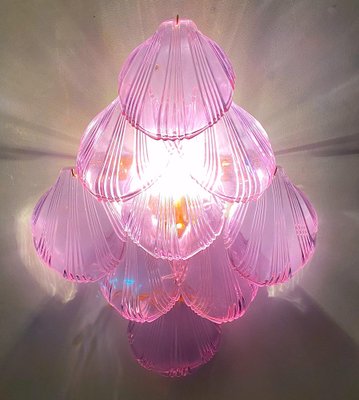 Pink Amethyst Shell Murano Glass Sconces, 1980, Set of 2-MBH-1743354