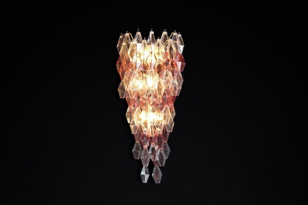 Pink and Clear Murano Glass Wall Chandeliers by Carlo Scarpa, 1960, Set of 2-TRW-1801531