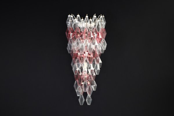 Pink and Clear Murano Glass Wall Chandeliers by Carlo Scarpa, 1960, Set of 2-TRW-1801531