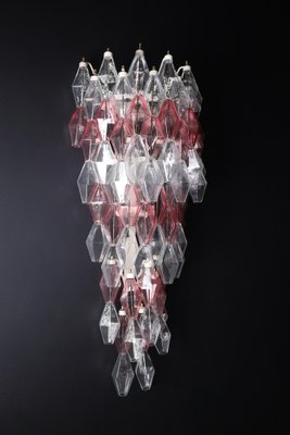 Pink and Clear Murano Glass Wall Chandeliers by Carlo Scarpa, 1960, Set of 2-TRW-1801531