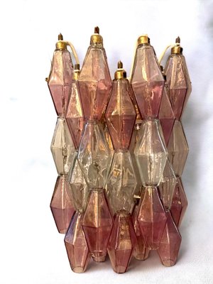 Pink and Clear Poliedri Sconces by Carlo Scarpa for Venini, 1980s, Set of 2-MBH-1732595