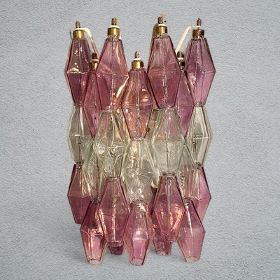 Pink and Clear Poliedri Sconces by Carlo Scarpa for Venini, 1980s, Set of 2-MBH-1732595