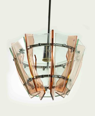 Pink and Green Chandelier, Italy, 1970s-ZCI-1379748