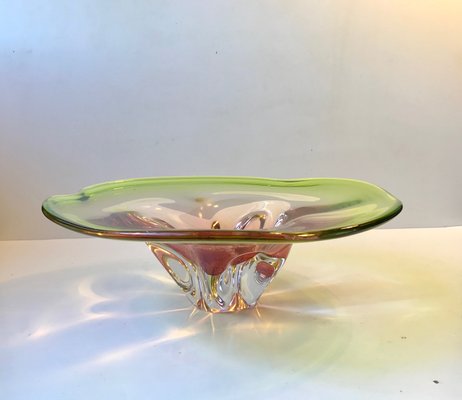 Pink and Green Murano Centerpiece Bowl by Archimede Seguso, 1950s-LCR-782553