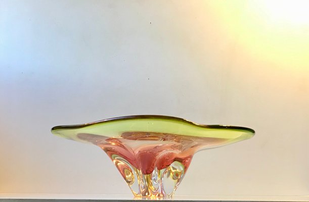 Pink and Green Murano Centerpiece Bowl by Archimede Seguso, 1950s-LCR-782553