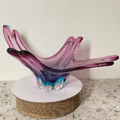 Pink & Blue Murano Center Piece from Sommerso, 1970s-OLQ-1749406