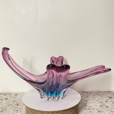 Pink & Blue Murano Center Piece from Sommerso, 1970s-OLQ-1749406