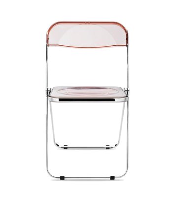 Pink Chrome Framed Chairs from Castelli, 1970s, Set of 8-JDR-1808342