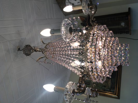 Pink Crystal Chandelier, 1960s-WQQ-560035