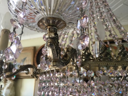 Pink Crystal Chandelier, 1960s-WQQ-560035