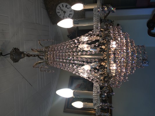 Pink Crystal Chandelier, 1960s-WQQ-560035