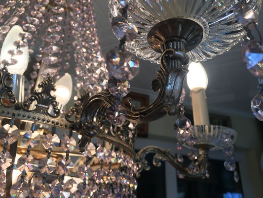 Pink Crystal Chandelier, 1960s-WQQ-560035